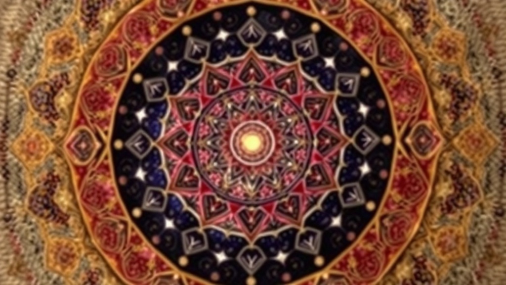 Ein Marakame webt rituelle Textilien, um spirituelle Muster darzustellen, die kosmische Energien reflektieren und die Verbindung zwischen Mensch und Universum symbolisieren.